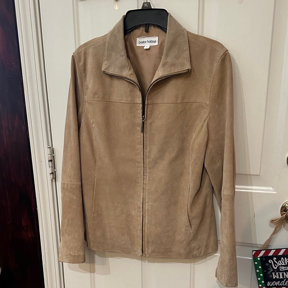 Boston Harbour Tan Suede Utility Jacket